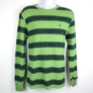 Volcom Green Striped Thermal, Size L